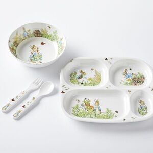 NWT Beatrix Potter Peter Rabbit Nursery Feeding Set
